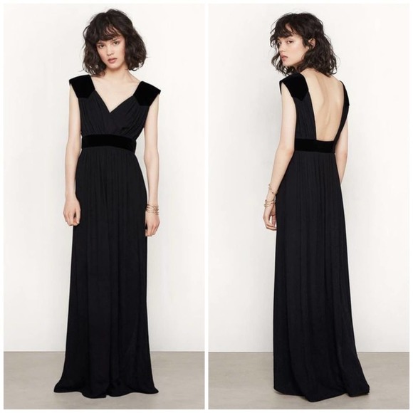 Maje Dresses & Skirts - NWT Maje Rudette Open Back Velvet Maxi Dress in Black sz S